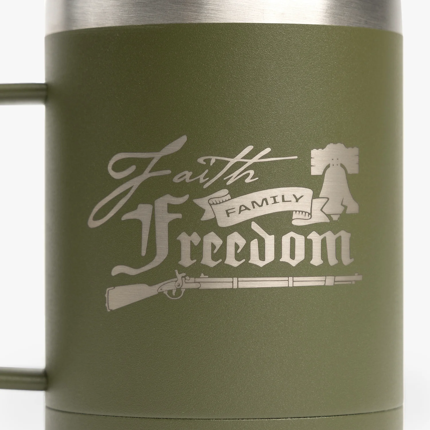 Faith Family Freedom Mug - Green - Image 4