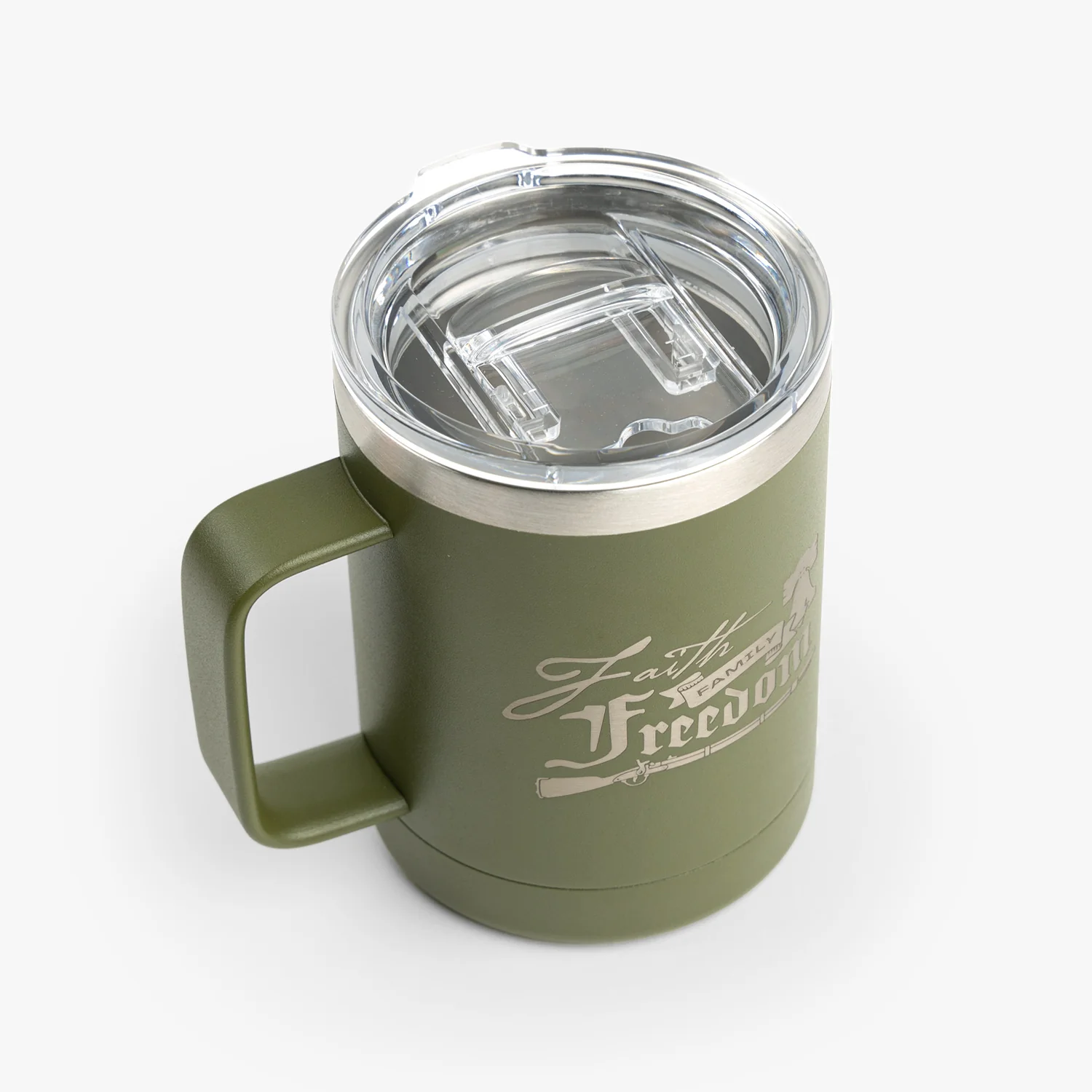 Faith Family Freedom Mug - Green - Image 5